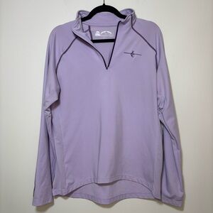 Sun Mountain Thermal Wear 1/4 Zip Womans L Lavender Falmouth Country Club Maine